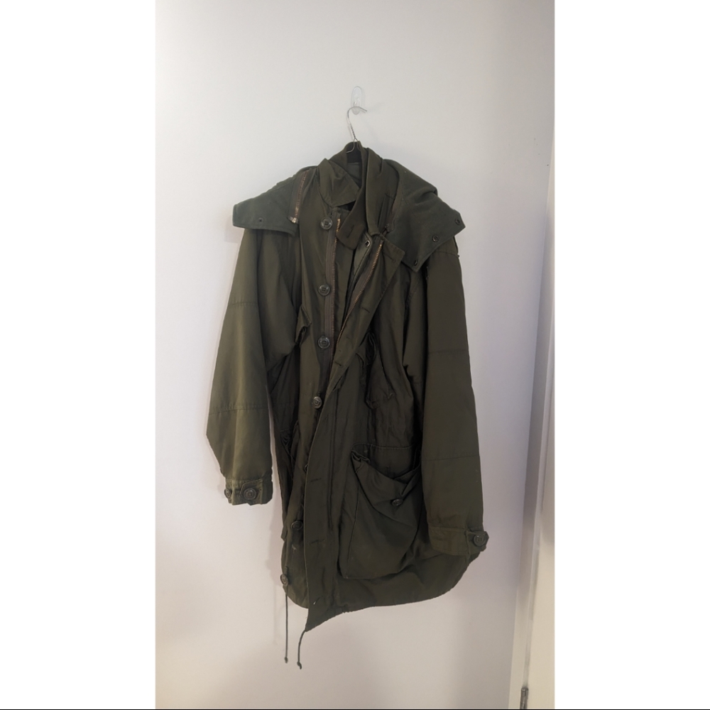 Vintage Canadian Army Arctic Parka with hood.